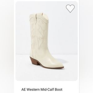 AE Western Mid-Calf Boot - Cream